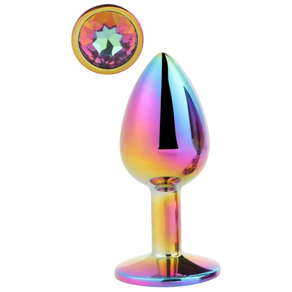 Aluminum butt plug rainbow - Small