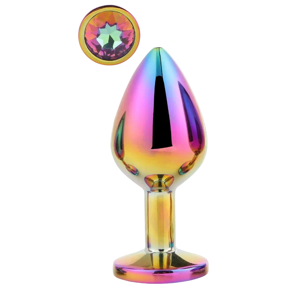 Aluminum butt plug rainbow - Medium