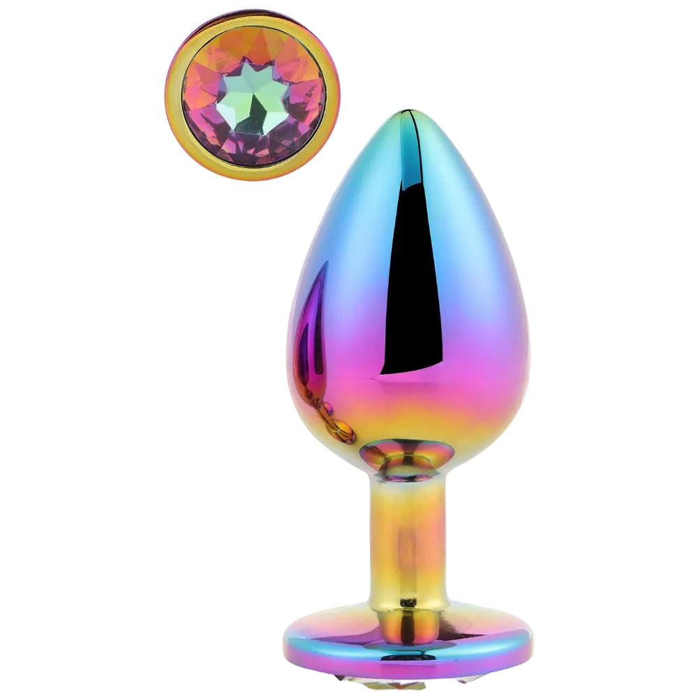Aluminum butt plug rainbow - Large