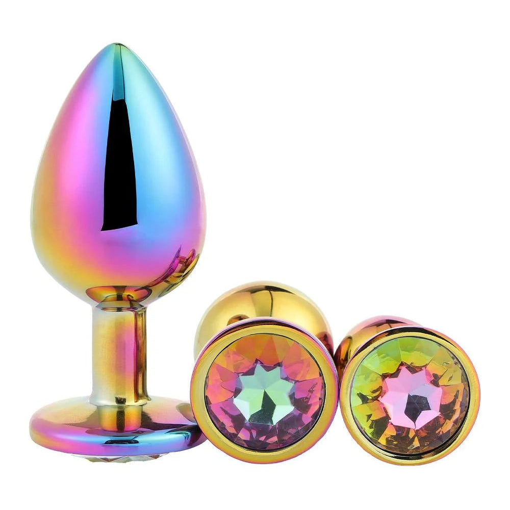 Aluminum butt plug rainbow set