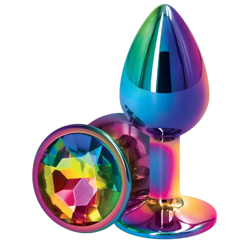 Aluminum butt plug rainbow - Small