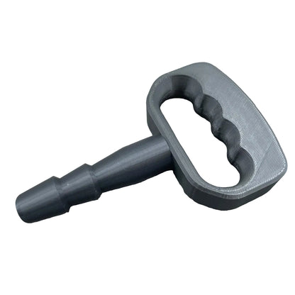 Een adapter voor vac-u-lock seks toys met een zwarte handgreep.