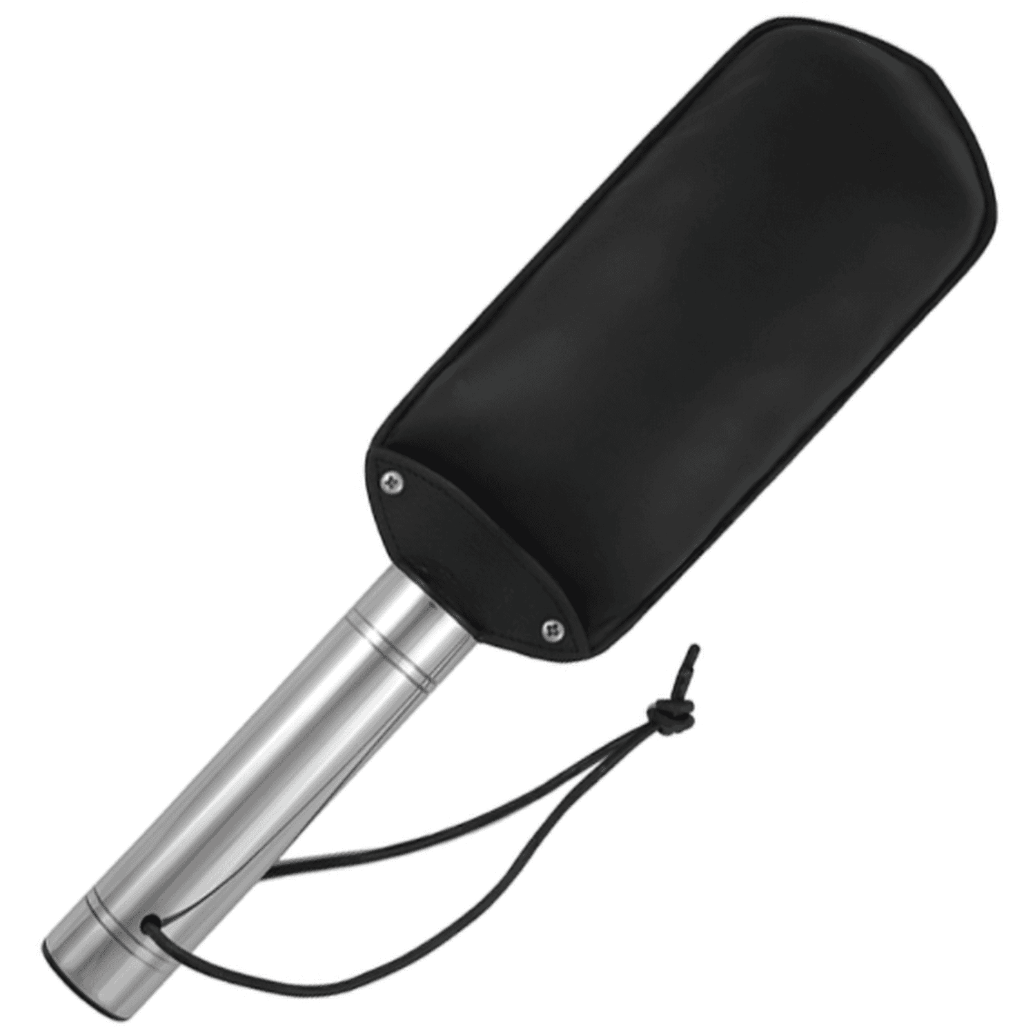 A BDSM paddle made of stainless steel and genuine leather